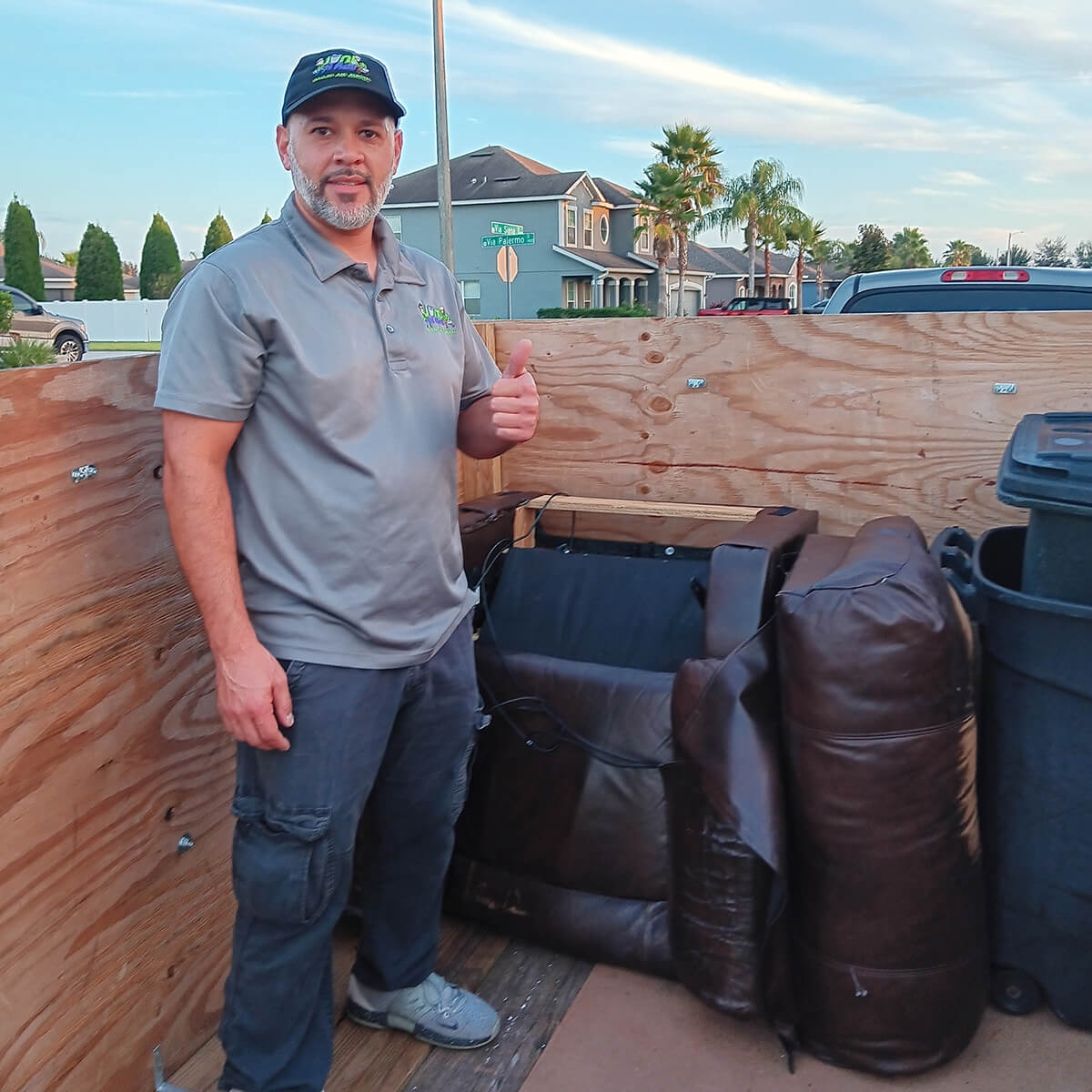 Out With the Old, In with the New: Start Spring 2025 Fresh with a Junk-Free Home 6 Jose Showing Thumbs Up After Completing Job