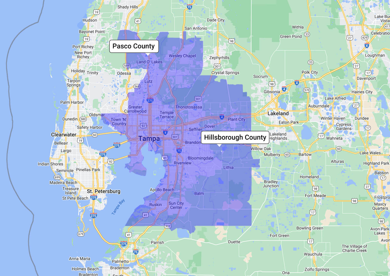 service-area-new-map Junk N Roll Service Area Map