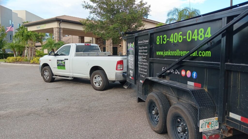 Junk N Roll Trailer parked outside the Inpired Living Hospital in Sun City Florida