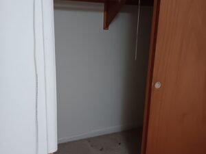 Empty closet with sliding door during Brandon house cleanout